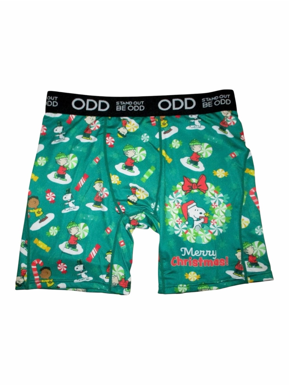 Peanuts x ODD Men’s XL Snoopy Christmas Boxer Briefs Green NWT